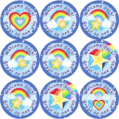 Image of 144 Welcome Back Rainbows 30 mm Reward Stickers for School Teachers, Parents