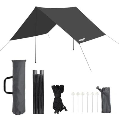 Image of Milestone 18909 Multifunctional Tarp Shelter / 2.8m x Water Resistant for Camping, Fishing, Beach, Picnics