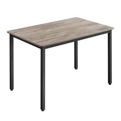 Image of VASAGLE Dining Table, Kitchen 70 x 110 77 cm, Table for 4 People, Living Room Desk, Room, Kitchen, Industrial, Heather Greige and Ink Black KDT081G01