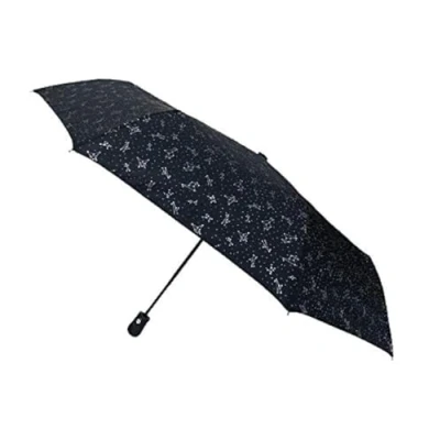 Image of SMATI Compact Folding Umbrella automatic opening and closing; 8 fiberglass ribs; Windproof; Robust; Diameter=96cm; great classic; Protective cover; Woman’s umbrella; SILVER CONSTELLATION