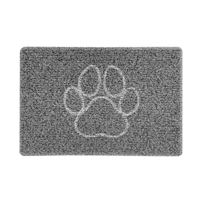Image of Nicoman PAW Embossed Shape Door Mat Trapper Jet Washable Doormat (Use Indoor or Sheltered Outdoor), Small (60x40cm), Black with Grey