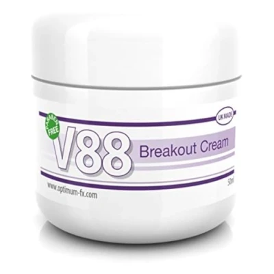 Image of V88 Breakout Cream with Salicylic Acid for Spots Blackheads Blemishes and Problem Skin Suitable Safe those Prone to Acne Paraben Cruelty FREE 50 grams