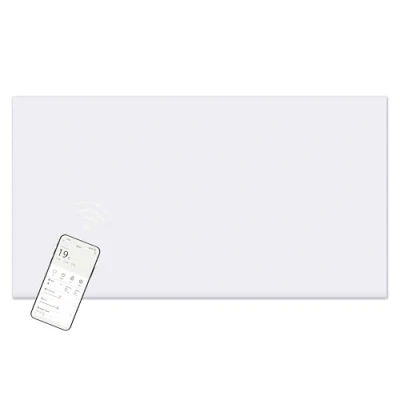Image of MYLEK Panel Space Heater White Eco Smart WiFi App Radiator Electric Slimline Low Energy Wall Mounted, Bathroom IPX4 Rated for Homes, Offices (1500W)