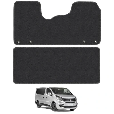 Image of Carpet Floor Mats for the Fiat Talento (2016+) [Only suitable factory crew cab van] Custom Van Accessory Tailored fit, Granulated Anti Slip Layer &amp; Black Binding