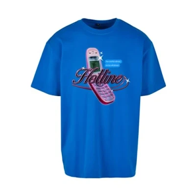 Image of Mister Tee Hotline Oversize Unisex T Shirt, 100% Cotton, Cobalt Blue, M