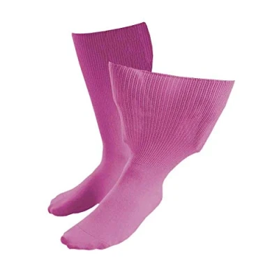 Image of IOMI FOOTNURSE Sock Shop Mens &amp; Womens Unisex Extra Wide Soft Cotton Oedema Socks for Swollen Feet (4 7 UK (37 42 eur), Pink)