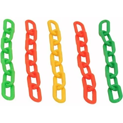 Image of Colourful Plastic Chain Links Large Foot Parrot Toy &amp; Making Parts 5 Pack