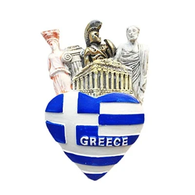 Image of Greece Flag Heart Shaped 3D Refrigerator Magnet Travel Sticker Souvenirs Home &amp; Kitchen Decoration Fridge from China