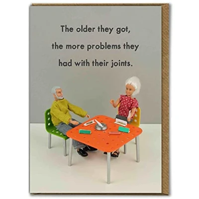 Image of Bold &amp; Bright Funny Birthday Card &#039;Problem With Joints&#039; Hilariously Cards Cheeky For Him Her Friends Sold by Brainbox Candy