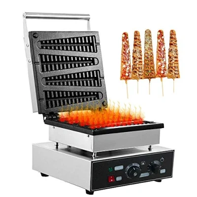 Image of Commercial Waffle Toaster Maker Lolly Stick Teflon Coated Non Baker Machine Iron 220V