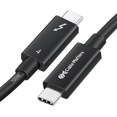 Image of Cable Matters [Intel Certified] 40Gbps Active Thunderbolt 4 2 m with 100W Charging and 8K Video Fully Compatible USB C/USB C, / USB4, 3