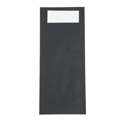 Image of Europochette Brown Cutlery Pouch with White Napkin (Pack of 500)