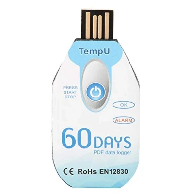 Image of Temperature and Humidity Data Logger Single Use PDF Report USB Port 10000 Points used to Monitor the Transportation Storage Process of Food