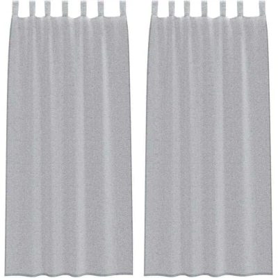 Image of Curtains with 2 pcs Dark gray 140 x 245 cm Polyester Vidaxl