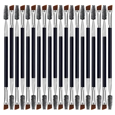 Image of Duo Eye brow Brush, Angled Eyebrow Brush and Spoolie Eyelash Comb Tool (20 Pcs)