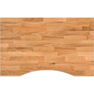 Image of vidaXL Solid Oak Desk Top Light Brown Rectangular Worktop 80x60x2.5 cm for Office/Bedroom/Home Natural Variation, Easy Maintenance