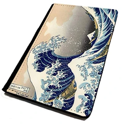Image of WTF Passport Cover/Holder. Great Wave. Travel protection.