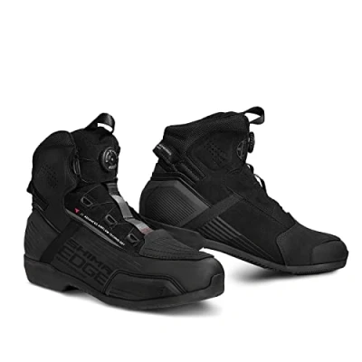 Image of SHIMA EDGE WP Motorbike Boots for Men Waterproof Leather Shoes Summer ATOP Motorcycle Short Ankle Protector Urban Bike Casual Classic Riding Motor Boot (Mens, Waterproof, Black, 43)