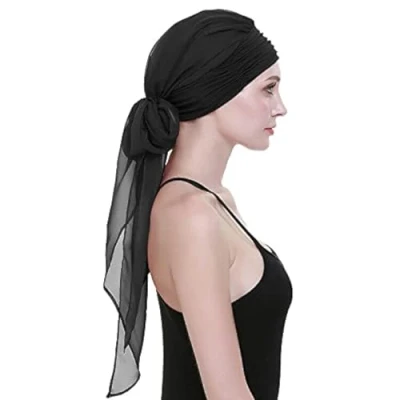 Image of FocusCare Chemo Headwear for Alopecia Women Lightweight Wig Headband Turbans Hats Green Black