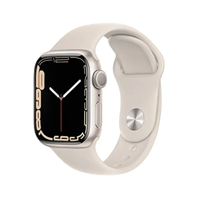 Image of Apple Watch Series 7 (GPS, 41MM) Starlight Aluminium Case with Sport Band (Renewed)