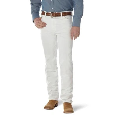 Image of Wrangler Men&#039;s Cowboy Cut Slim Fit Jean, White, 30Wx32L