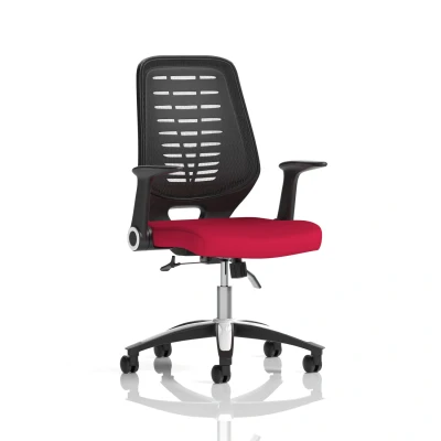 Image of Relay Task Operator Chair Bespoke Black Back Bergamot Cherry
