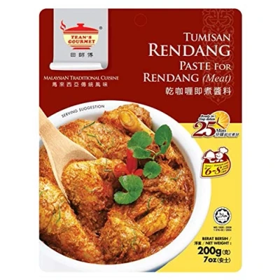 Image of Tean&#039;s Gourmet Traditional Rendang Dry Curry Paste for Meat, 200 g