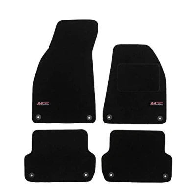 Image of Logo Tailored Black floor Car Mats for A4 B6 / B7 2001 2008 4pcs