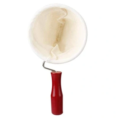 Image of TOPINCN Coffee Filter Bag Accessories Cotton Cloth Flannel Reusable Removable Easy Clean Dripper Maker Wooden Handle(105Mm)