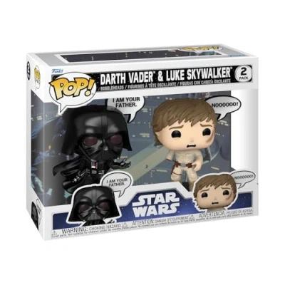 Image of Funko POP! Star Wars: Sayings Darth Vader &amp; Luke 2PK Collectable Vinyl Figure Gift Idea Official Merchandise Toys for Kids Adults Movies Fans Model Collectors and Display