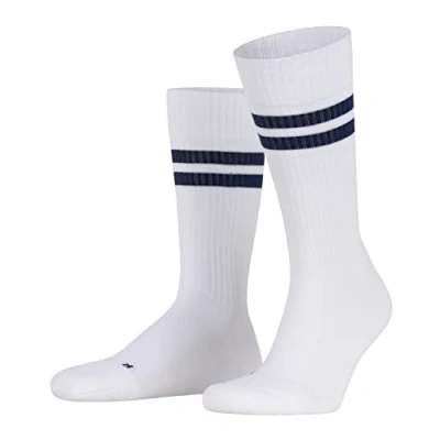 Image of FALKE Unisex Dynamic U So Cotton Patterned 1 Pair Socks, White 2000, 11 12.5