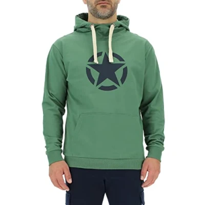 Image of JEEP O102717 E949 J MAN HOODED SWEATSHIRT STAR Large Print J23S Vineyard Green/Night XXL