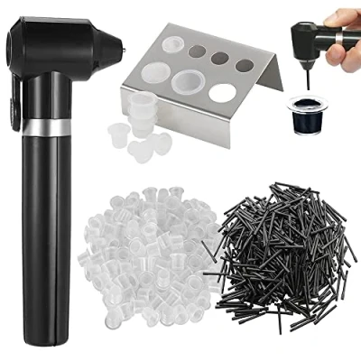 Image of Tattoo Ink Mixer Machine Kit Emalla Pigment with 100 Pieces Mixing Sticks Cups and Stainless Steel Cup Holder Stand for Supplies