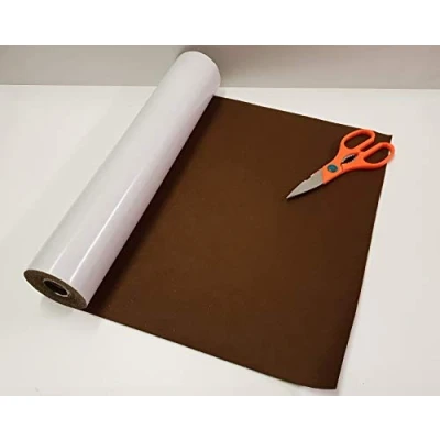 Image of 1/2 Mtr x 450mm Wide roll of Burnt Sienna Sticky Back SELF Adhesive Felt Baize