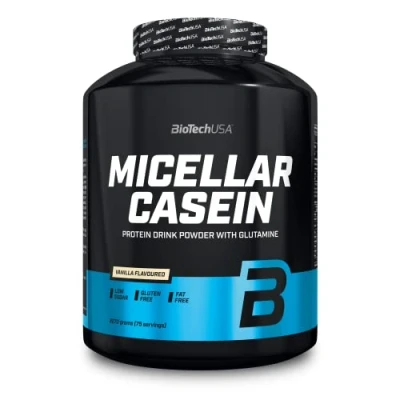 Image of BioTechUSA Micellar Casein Protein Powder Extended Absorbtion time Gluten Free, and Fat Free Added L Glutamine, 2.27 kg, Vanilla