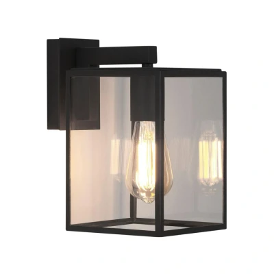 Image of Outdoor Wall Light Textured Black IP23, E27