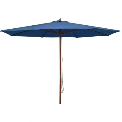Image of vidaXL Garden Parasol with Wooden Pole 350 cm Blue