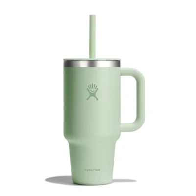Image of HYDRO FLASK Travel Tumbler 946 ml (32 oz) with Closable Press in Straw lid Stainless Steel Double Wall Vacuum Insulated Splash Resistant Aloe