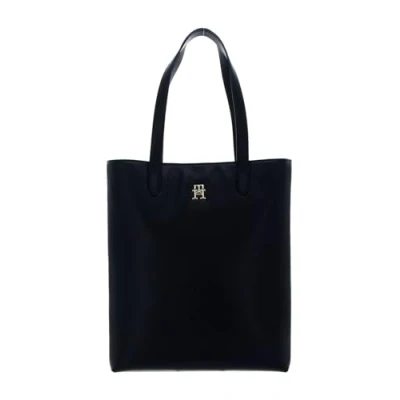 Image of Tommy Hilfiger Women TH Casual Slim Tote Ns Bag with Interior Pockets, Black (Black), One Size