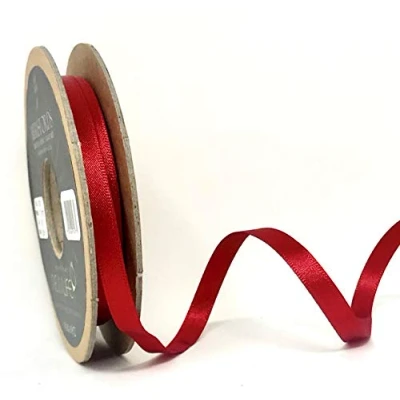 Image of Berisfords 7mm 15 Red NewLife Satin Ribbon 100% Recycled 20m Reel