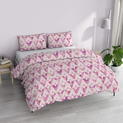Image of Italian Bed Linen MB Home Basic “Dafne Duvet Cover Set, Kinki, Double