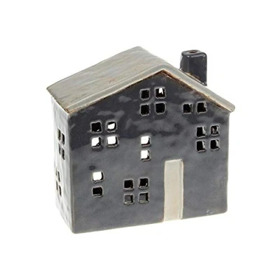 Image of Village Pottery Joe Davies Town House Tealight Holder Large Blue JD310774