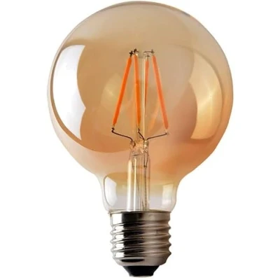 Image of Retro Vintage G80 4W LED Dimmable Globe Edison Style Filament Bulb Smoked Gold Glass E27 Screw [Energy Class A+] (G80 4W, E27)