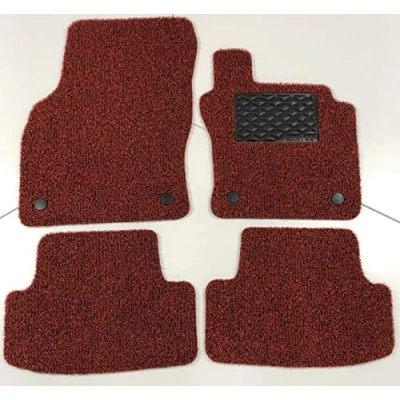 Image of Nicoman Rubber Non Slip All Weather Fully Tailored Car Mats Fit【2017 2021 T ROC SUV】(Full Set 4 Piece with Clips, Red &amp; Black)