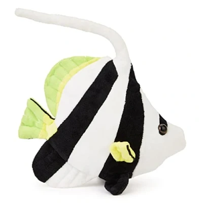 Image of Zappi Co Plush Children&#039;s Stuffed Soft Cuddly Toy Part of Safari Animals Collection, Perfect for Kids (20cm Depth)(White Striped Angel Fish)
