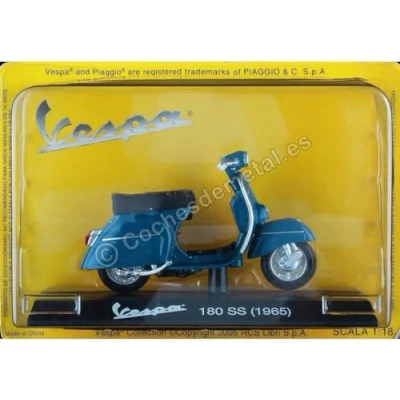 Image of Compatible with 1965 Vespa 180 SS Blue 1:18 Editorial Salvat VES0015