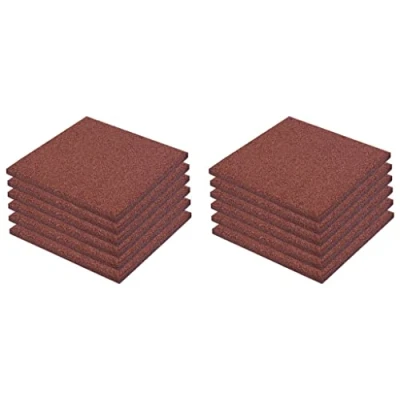 Image of vidaXL Fall Protection Tiles 12 pcs Rubber 50x50x3 cm Red