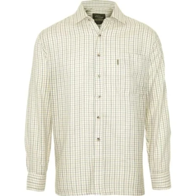Image of Champion Tattersall Country Casual Style Long Sleeved Shirt Olive XL