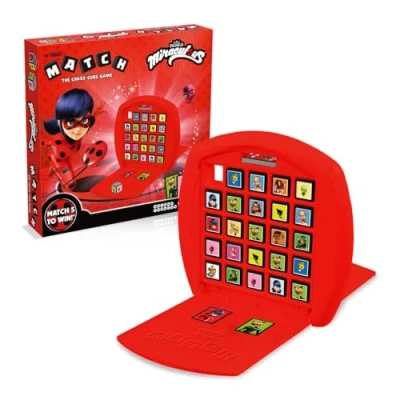 Image of Top Trumps Miraculous Match The Crazy Cube game, play with 15 of your favourite characters including Marinette, Adrien and Plagg, great travel board gift toy for Boys Girls Aged 4 plus