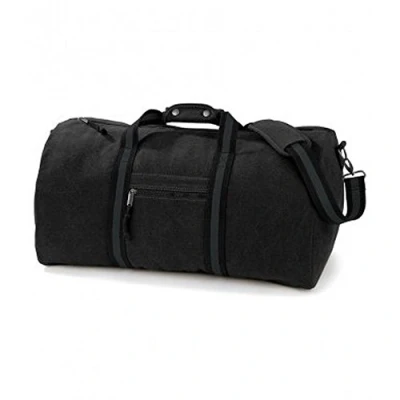 Image of Quadra Vintage Canvas Holdall Duffle Bag 45 Litres (One Size) (Vintage Black)